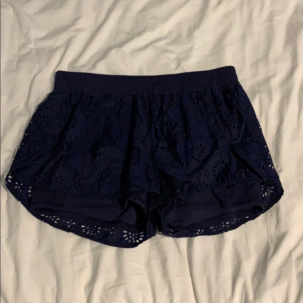 Navy Blue eyelet shorts